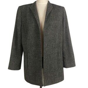 MARINA RINALDI Heather Gray Wool Cardigan Jacket Sz 23 US Medium